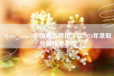 芜湖中国消防救援学院2024年录取分数线是多少