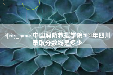 芜湖中国消防救援学院2021年四川录取分数线是多少
