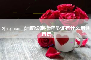 芜湖消防设施操作员证有什么用途百度