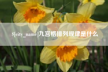 芜湖九宫格排列规律是什么