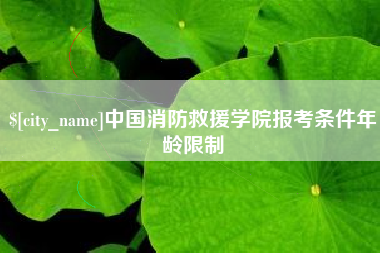 芜湖中国消防救援学院报考条件年龄限制