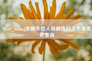 芜湖全国失信人员被执行人名单免费查询