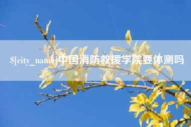 芜湖中国消防救援学院要体测吗