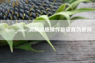 芜湖消防设施操作员证真伪查询