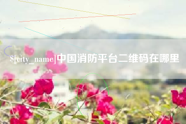 芜湖中国消防平台二维码在哪里