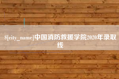 芜湖中国消防救援学院2020年录取线