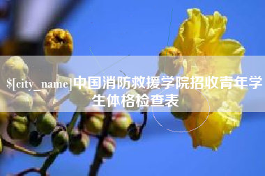 芜湖中国消防救援学院招收青年学生体格检查表